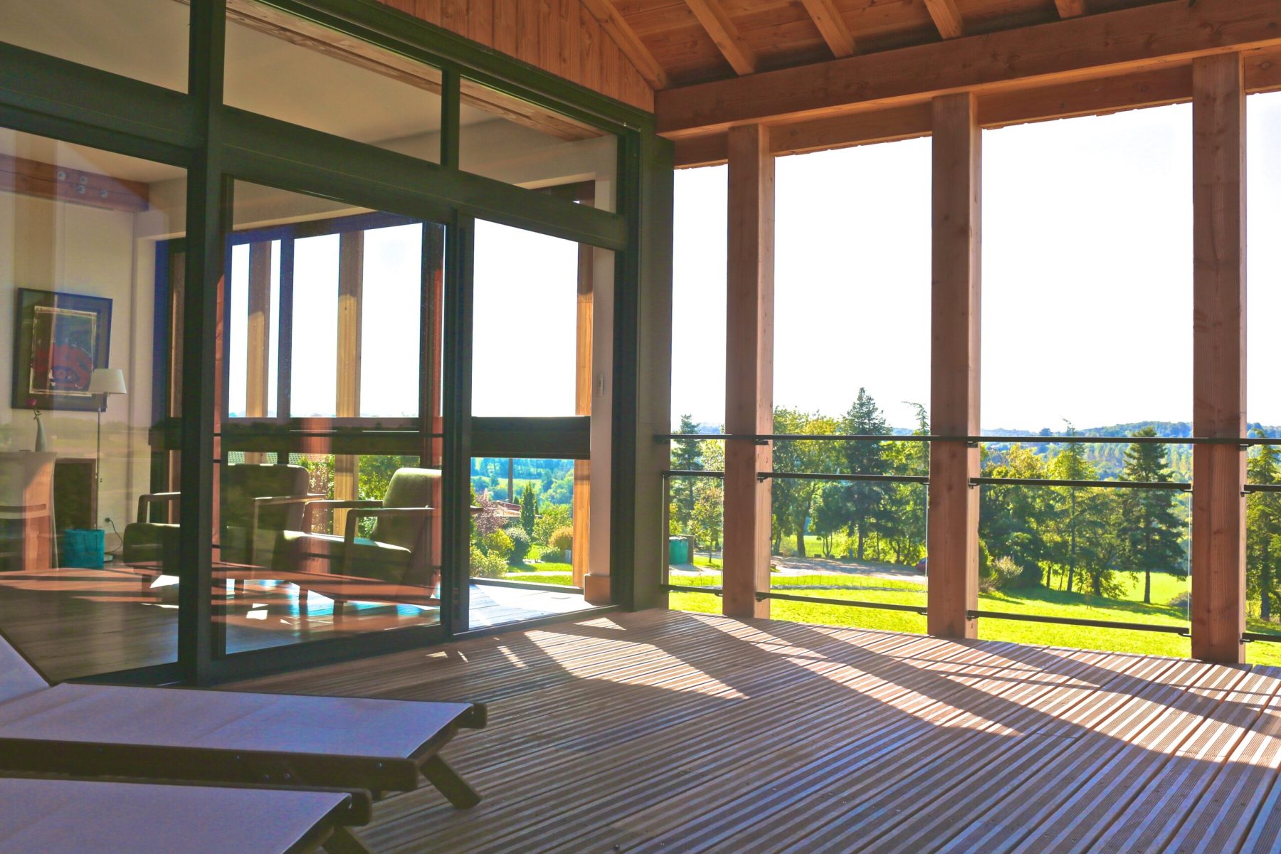 Montagenet - Terrasse couverte de la suite parentale du gîte Lotus